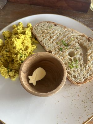 Scrambled tofu   at Mana Anu Cafe in Gili Trawangan