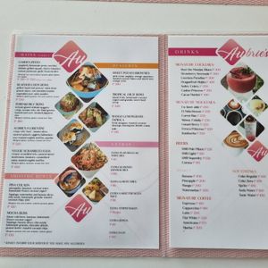 Menu at Aubrie's Plant-Based Cuisine in El Nido