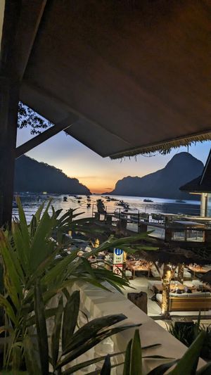 View from the second level at Aubrie's Plant-Based Cuisine in El Nido