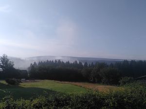 Morgenstimmung vom Balkon aus at Vegane Bergpension in Schulenberg