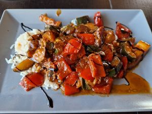 Ratatouille mit Reis at Vegane Bergpension in Schulenberg