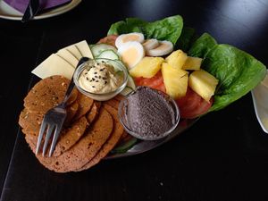 Frühstück für Zwei mit veganem Ei at Vegane Bergpension in Schulenberg