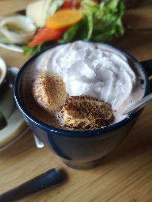 Heiße Schokolade mit veganer Sahne und Marshmallows 😋 at Vegane Bergpension in Schulenberg