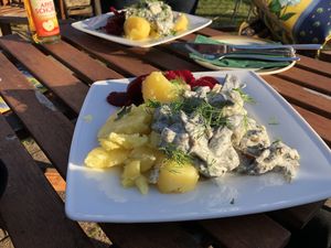 Zucchini ala „Heringsstip“  at Vegane Bergpension in Schulenberg