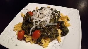 Nudeln mit Spinat at Vegane Bergpension in Schulenberg