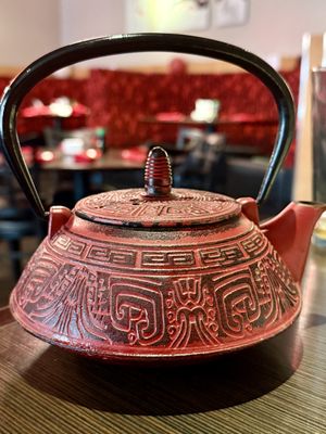 Hot green tea  at PL8 Simply Asian Restaurant in Barrington