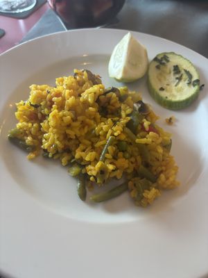 Vegan paella  at Restaurante El Pescador in Fuerteventura