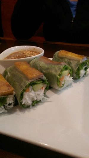 salad rolls  at Veggiebowl in Vancouver
