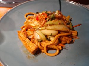 Udon with tofu at HO Vietnamesische Restaurant HOT POT & BBQ in Fuerstenfeldbruck