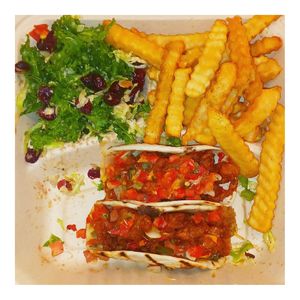 Vegan Friendly: Kale & Brussel Sprouts Salad, Oven Baked Fries, Caulifower Tacos at DFW - Plum Market - Terminal A in Dallas