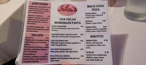Menu at Sofia's in New York City