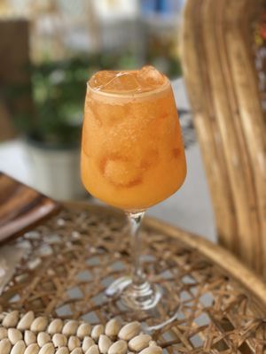 Fresh pressed orange juicee  at Island Deli in Siargao