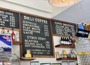 Smoothies & non dairy milk options   at Island Deli in Siargao