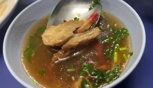 Accompanying soup dish with the meals  at Thai Food Vegetarian or Vegan - Maybe closed in Surat Thani