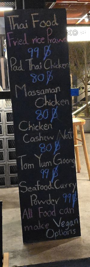 A short overview above the menu at The Next Door Samui - Maybe closed in Koh Samui