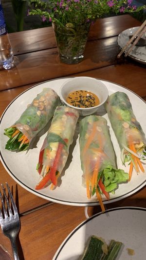 Spring rolls - light and satisfying .  at Yen Vegan Restaurant & Bar in Sapa