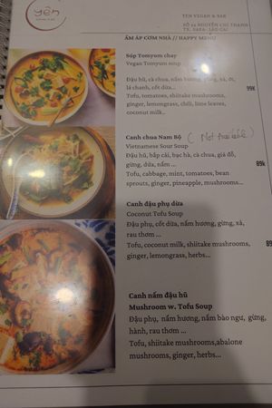 Menu 3 at Yen Vegan Restaurant & Bar in Sapa