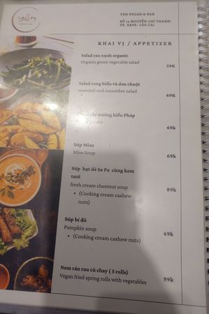 Menu 8 at Yen Vegan Restaurant & Bar in Sapa