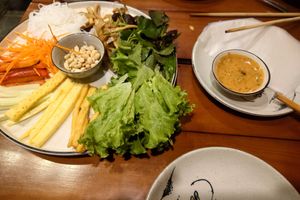 The DIY summer rolls, awesome mushrooms! at Yen Vegan Restaurant & Bar in Sapa