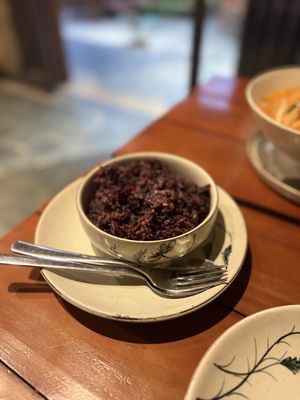 Purple rice that came with the tofu (one per person)  at Yen Vegan Restaurant & Bar in Sapa