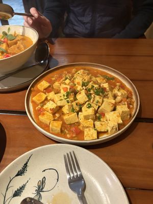 Szechuan tofu  at Yen Vegan Restaurant & Bar in Sapa