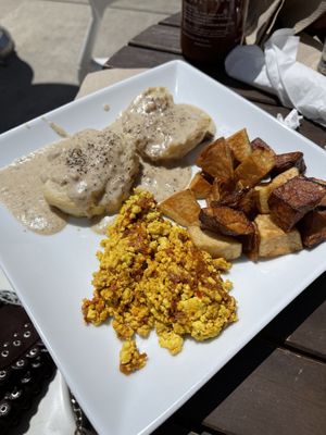 Biscuits and gravy with chorizo scramble   at Tree House in St Louis