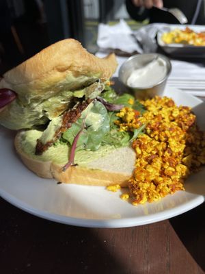 BLAST (vegan BLT) with regular bread and spicy chorizo tofu scramble   at Tree House in St Louis