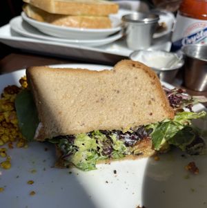The BLAST (vegan BLT) with gluten-free bread. Very good but not enough tempeh bacon  at Tree House in St Louis