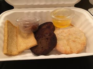 tofu, sausage, biscuit at Tree House in St Louis