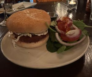 Katsu Chick’n Sandwich with side salad   at Tree House in St Louis
