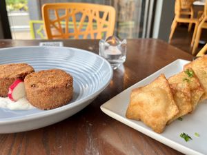 Crab Cakes & Crab Cheese Rangoons  at Tree House in St Louis
