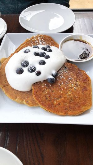 Vegan pancakes! Very tasty  at Tree House in St Louis