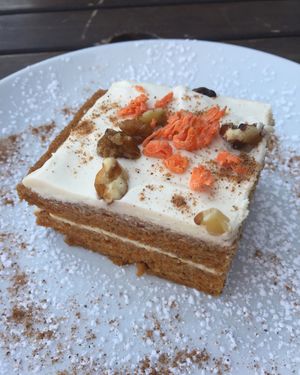 Vegan carrot cake at Tree House in St Louis