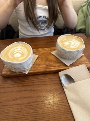 Oat lattee  at Bloome By Sasha in Barcelona