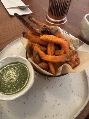 Sweet potato friess  at Bloome By Sasha in Barcelona