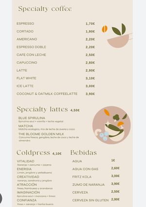 Drinks Menu  at Bloome By Sasha in Barcelona