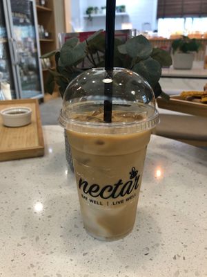 Oat milk iced latte at Nectar   in Abu Dhabi
