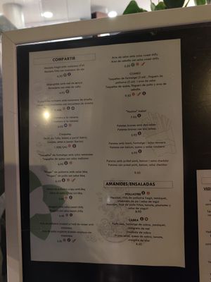 Carta at Restaurant Trebol in Llinars Del Valles