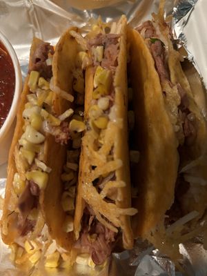 Vegan birria tacos  at Agave & Rye in Huntsville