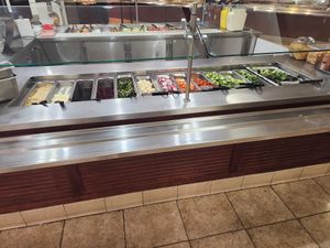 Salad bar at La Sierra University Dining Commons in Riverside