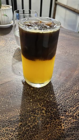 Espresso and orange   at Brownie Temple in Siem Reap