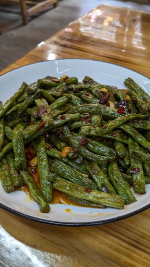 Fried green beans at Ancient Town Bar 2 Branch in Guilin