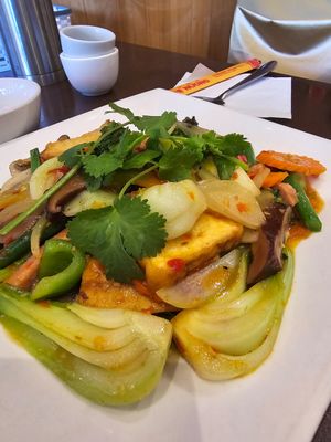 Tofu and veggies Thai spiced at Nhi Nuong 2 Sisters  in Sunshine