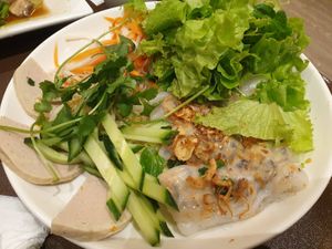 Steamed Rice Pancake / Banh Cuon $18.00 - pretty good, the filling is a little dry at Nhi Nuong 2 Sisters  in Sunshine
