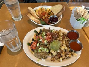 Vegan Mexican and Vegan Tofu Scramble  at Stella's - Plug In in Winnipeg
