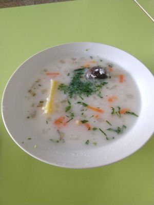 Caldo blanco at El Gran Mana in Tacna