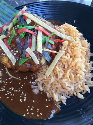 Mole cauliflower and ricee  at Clandestino in Palm Springs