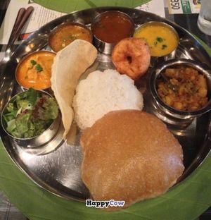 Dinner vegetarian meal set, no dairy products! at Madras Meals in Kawasaki