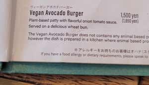 Vegan Avocado Burger at Eggs'n Things in Osaka