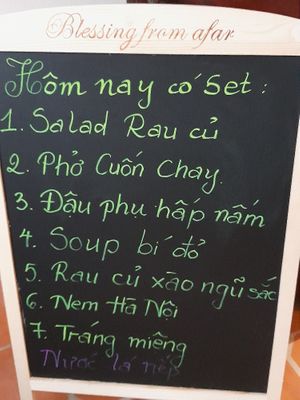 Today's Menu at Nhà An Vegetarian in Hanoi